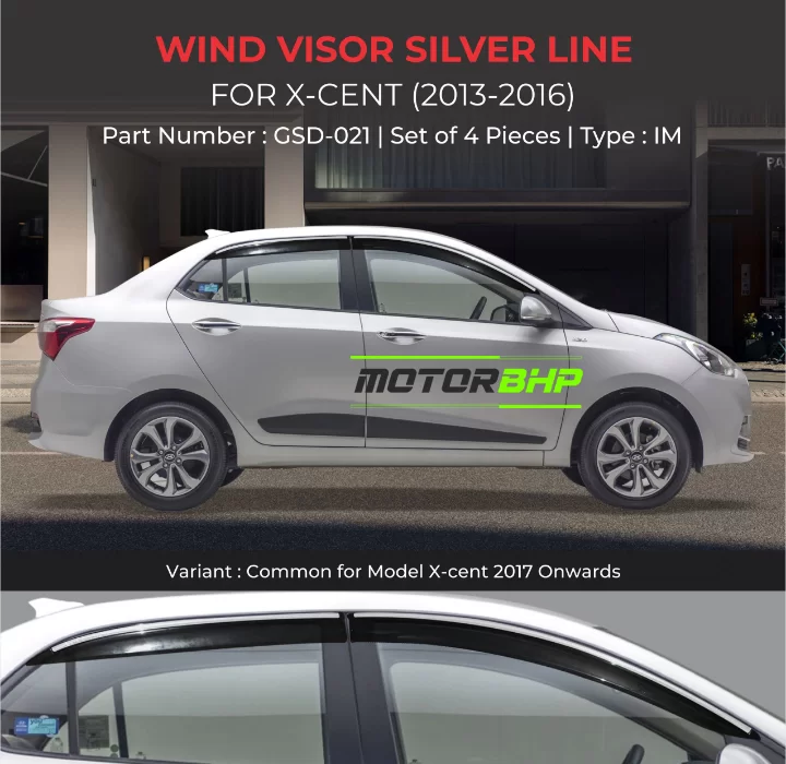 Buy Hyundai Xcent Car Door Visor Chrome Accessories Online